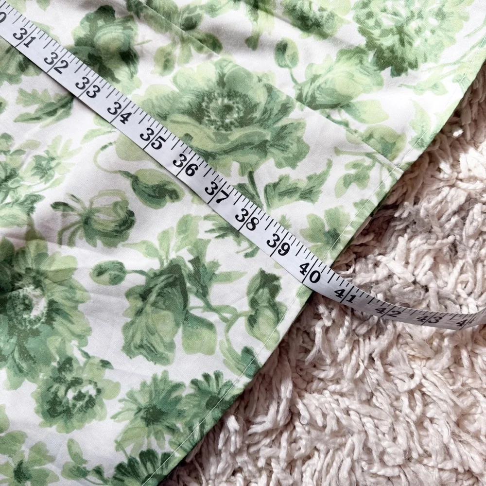 Abercrombie & Fitch | Emerson Poplin Wide Strap Midi Dress green floral Small - Picture 11 of 11